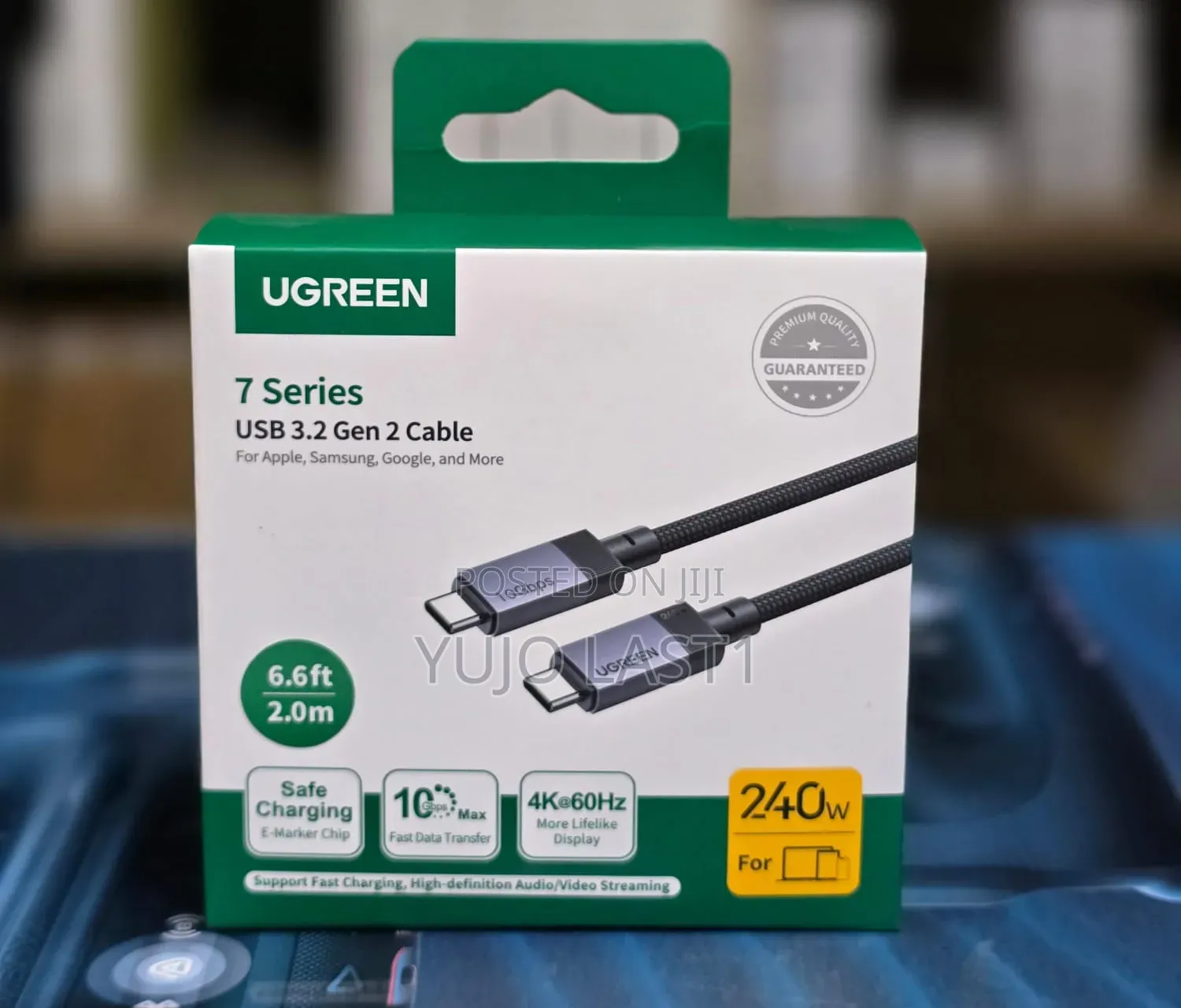 UGREEN L701 240W USB C 3.2 CABLE 10gbps, at 60hz, 1m (Black)