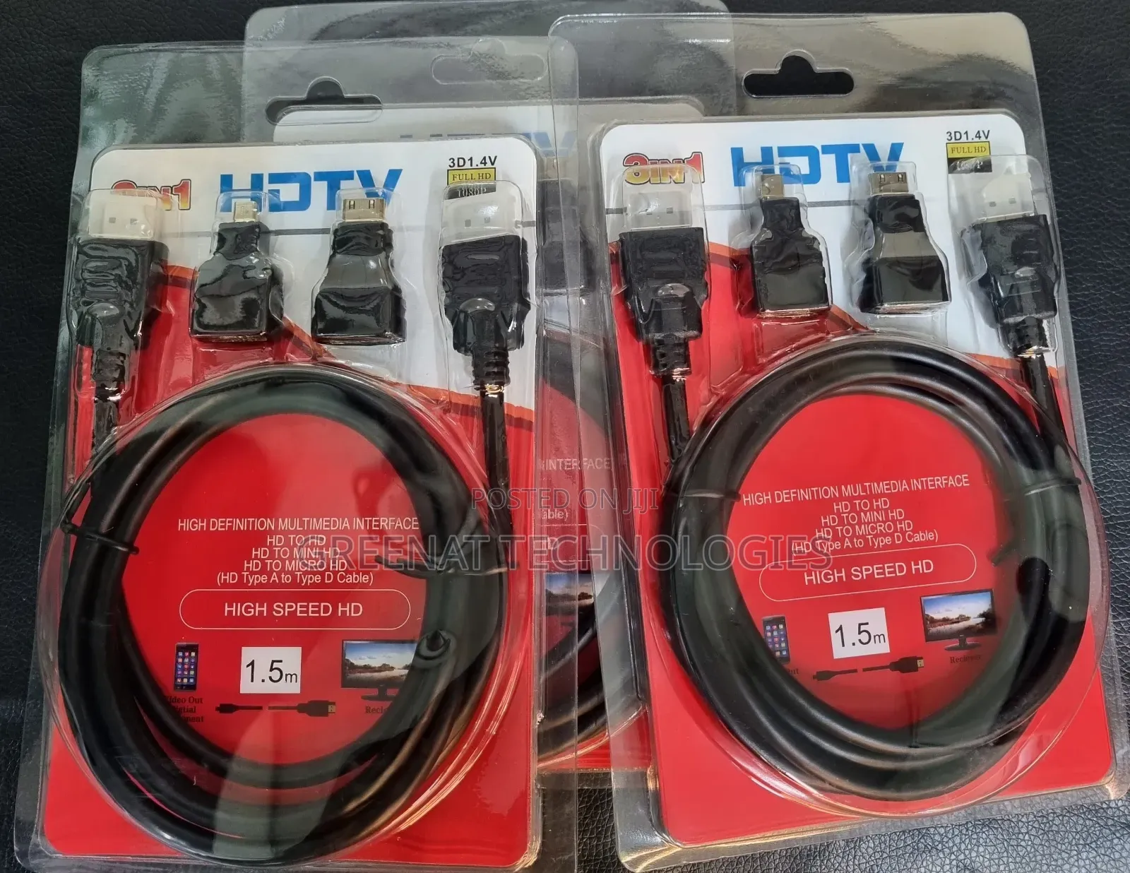 3 in 1 HDMI Kit - High Speed HDMI Cable With Mini + Micro Adapters
