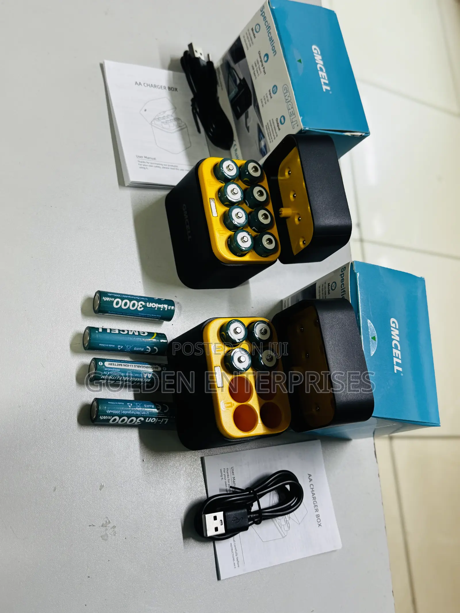 GMCELL AA Rechargeable Battery Kit – 8 Batteries Charging Case