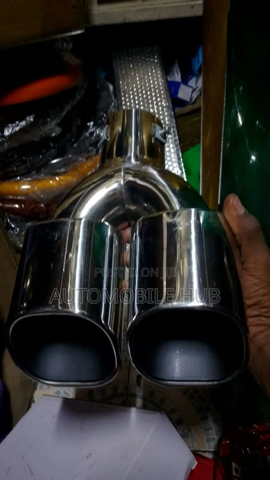 Silver Twin Muffler Tips | Universal Dual Tailpipe Tips