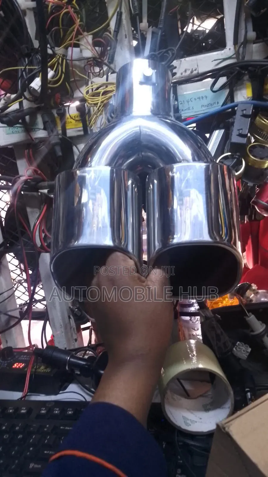 Silver Twin Muffler Tips | Universal Dual Tailpipe Tips