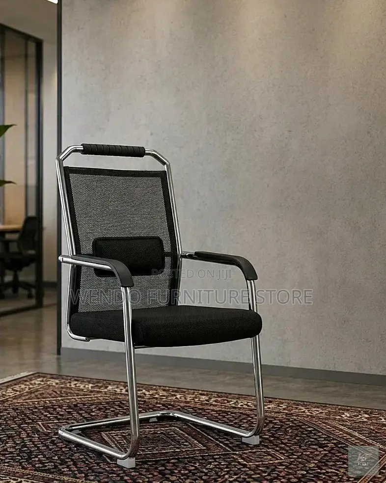 Office Chairs; Black Mesh Guest Chair