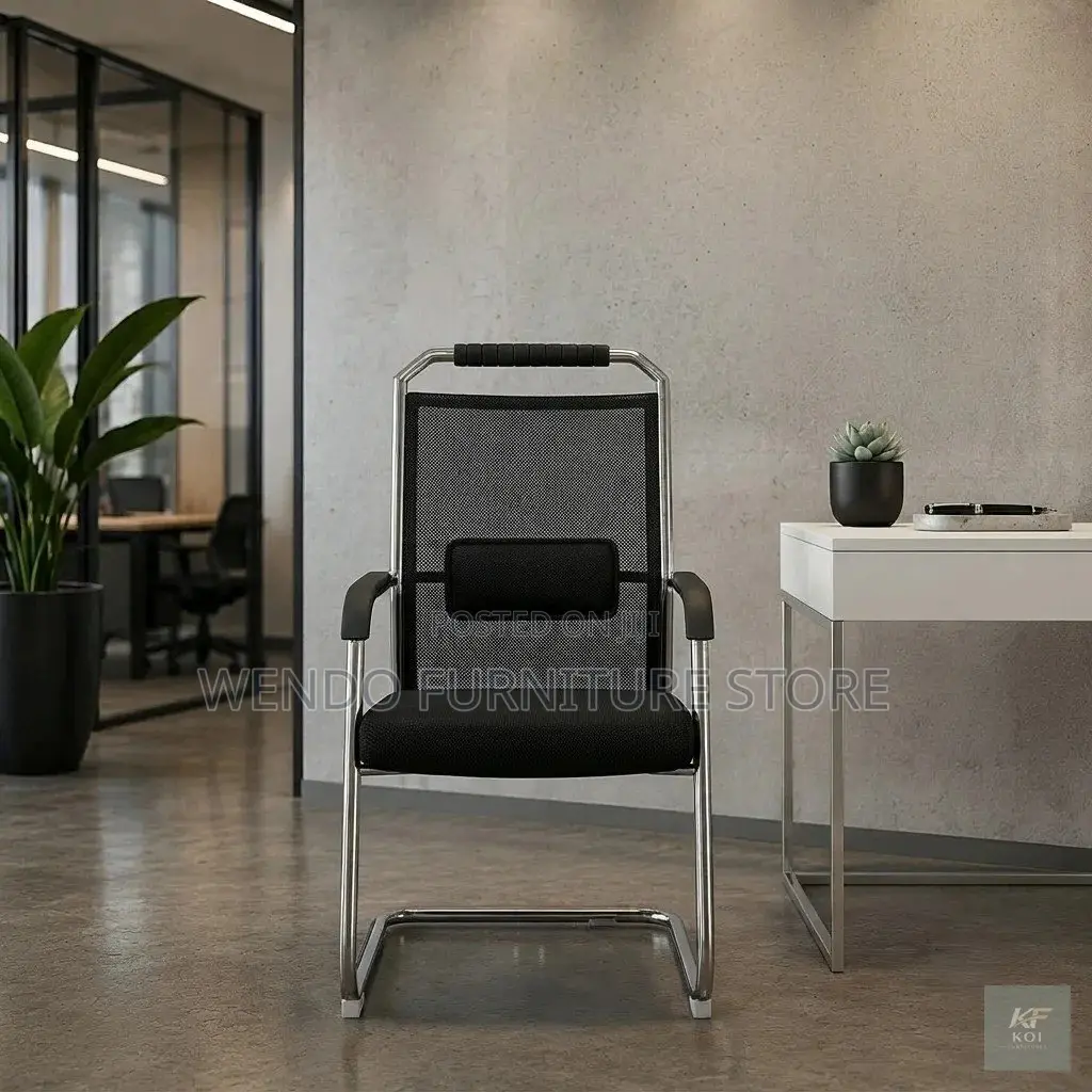 Office Chairs; Black Mesh Guest Chair