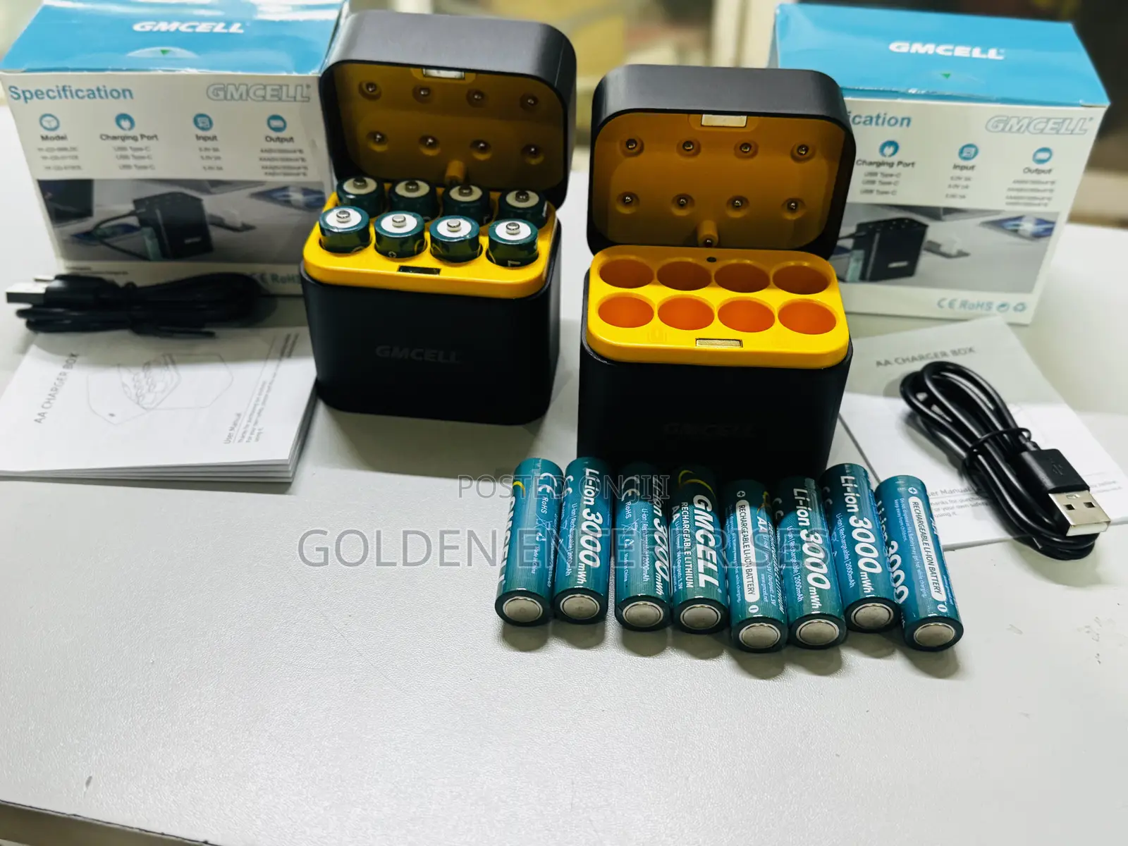 GMCELL High-Capacity AA Lithium Rechargeable Batteries + Charging Dock
