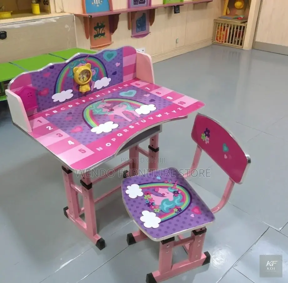 Pink Adjustable Kids Study Table Chair