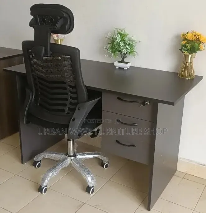 Office Desk and Chair Set Up