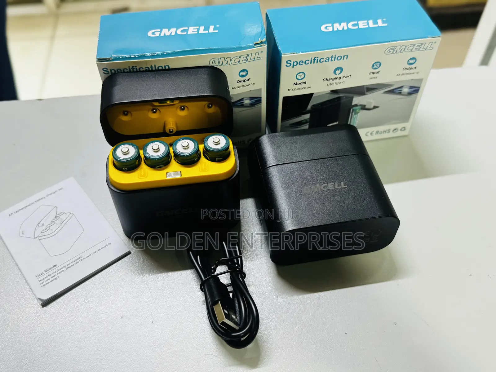 GMCELL 4-Slot Smart Charger Box for AA Rechargeable Batteries
