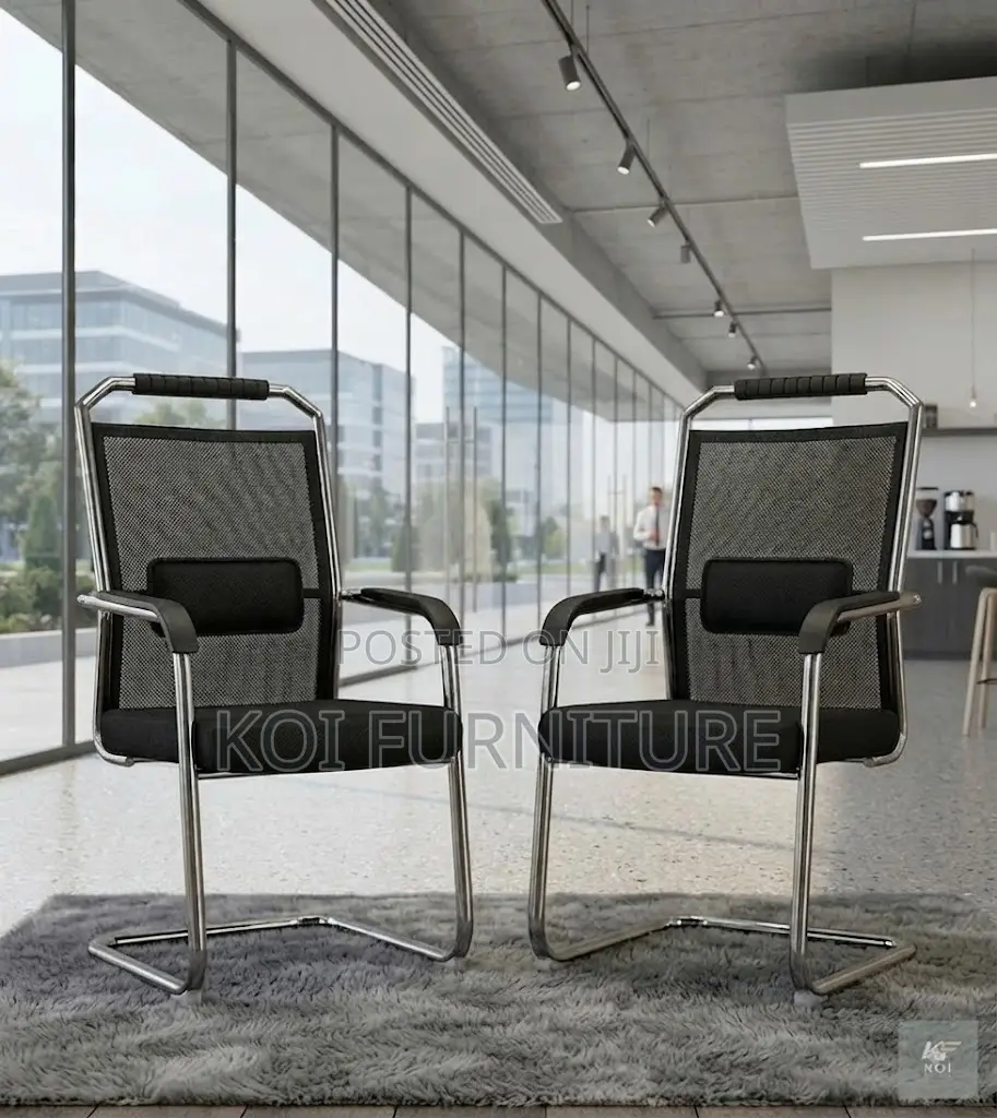Office Chairs; Black Mesh Visitors Office Reception Area Chairs
