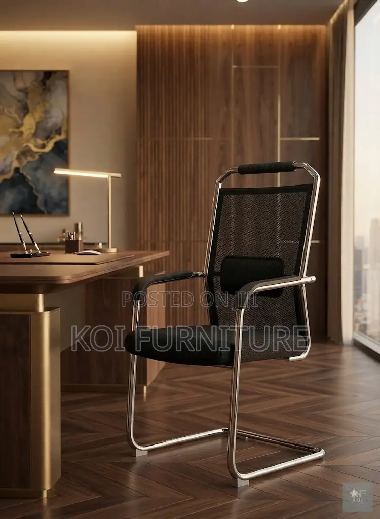 Office Chairs; Black Mesh Visitors Office Reception Area Chairs