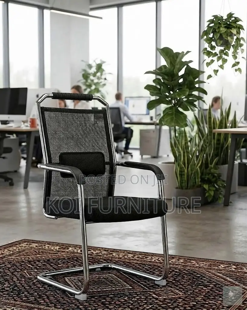 Office Chairs; Black Mesh Visitors Office Reception Area Chairs