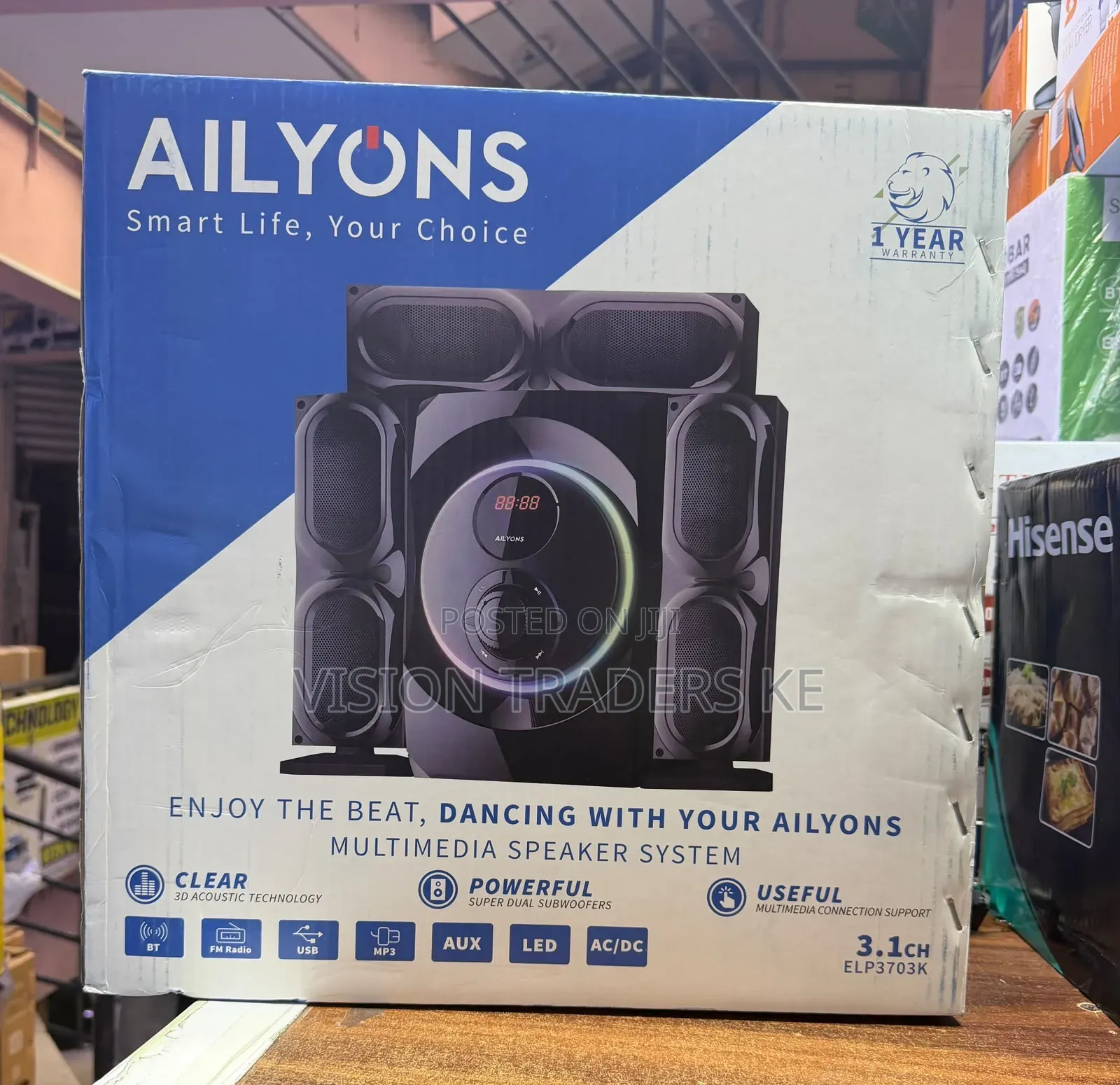 Ailyons ELP3703K 3.1Ch Home Theatre System Woofer