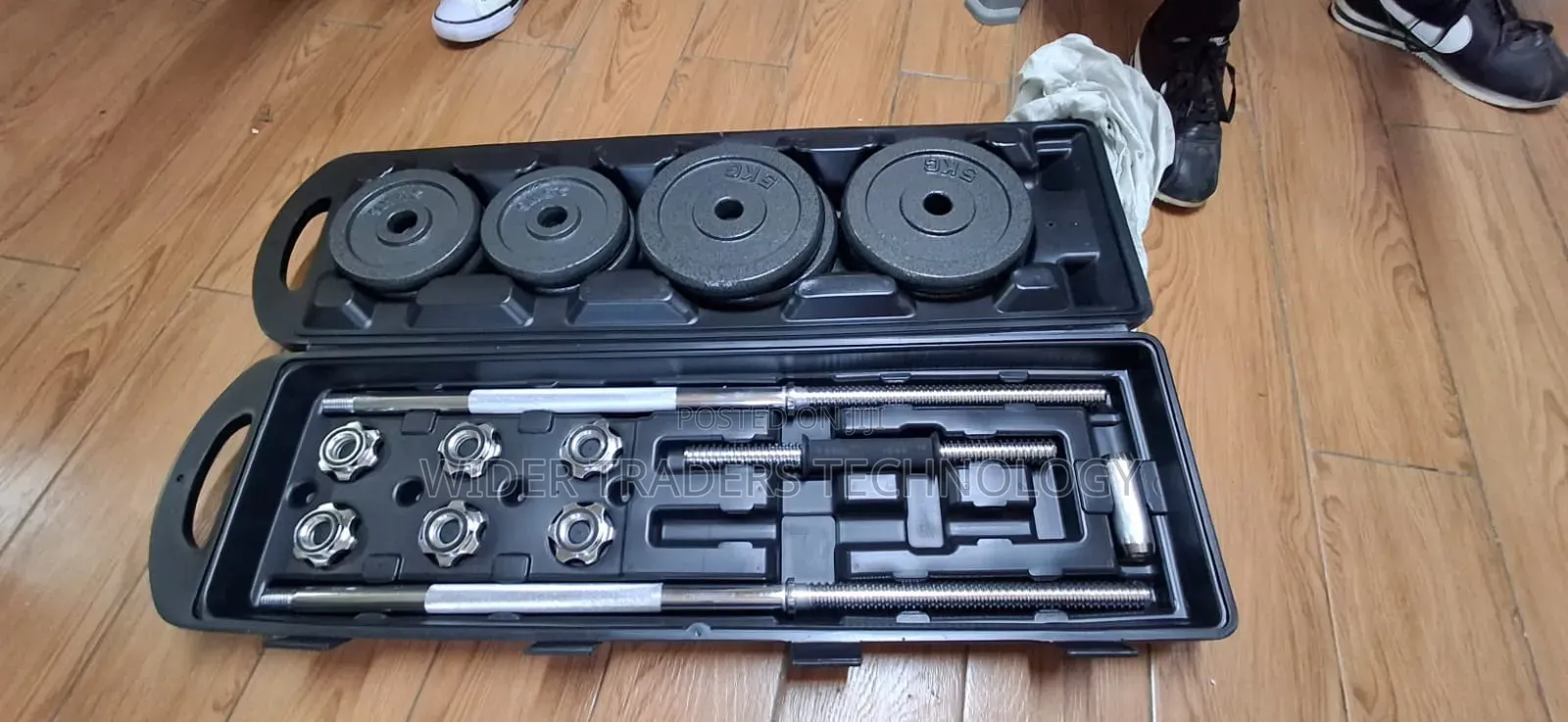 50kg Adjustable Cast-Iron Barbell and Dumbbell Weight Set