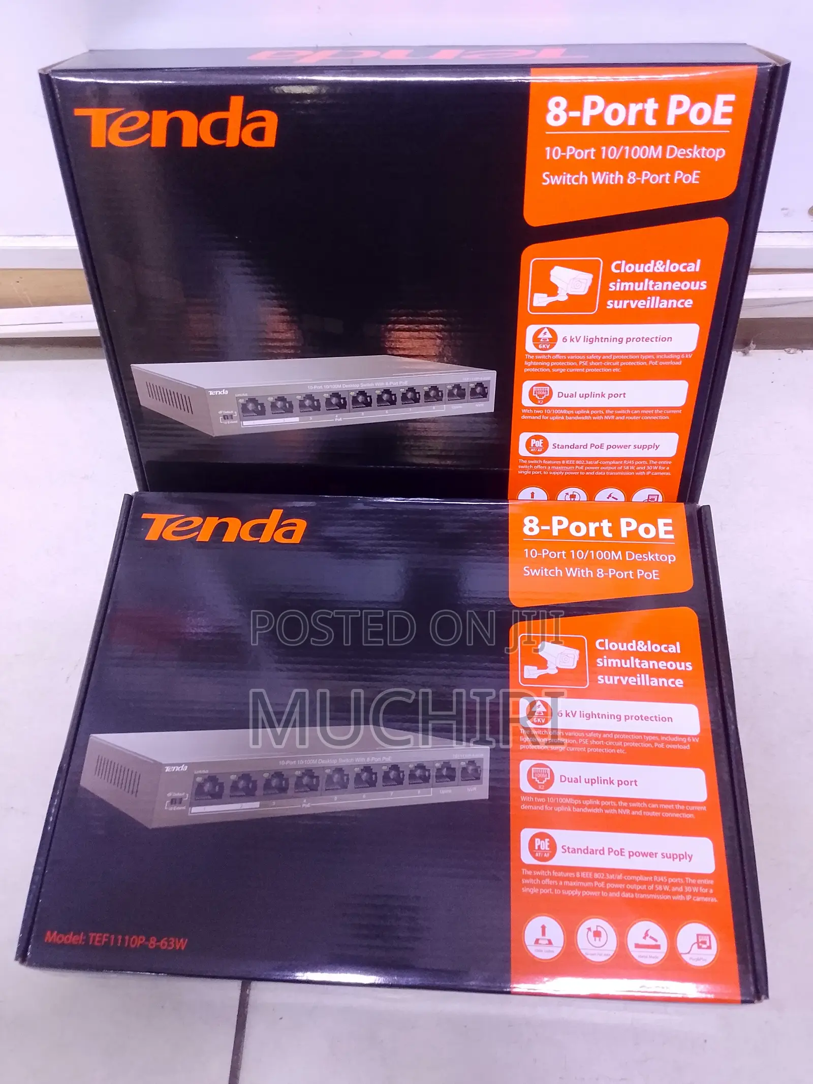 Tenda Tef110p-8-63w 8 Port Poe Switch