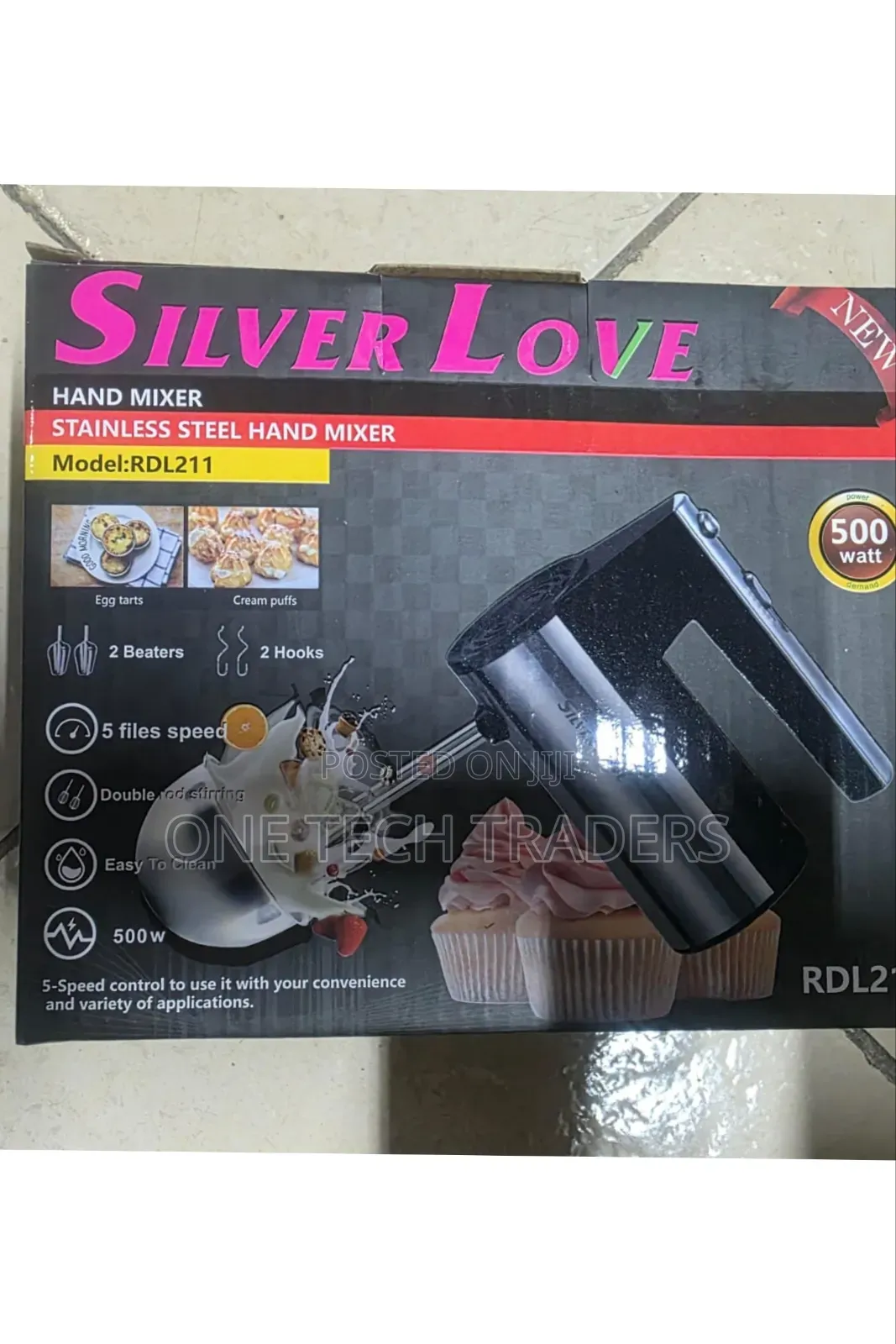 Hand Mixer- Silver Love 500w