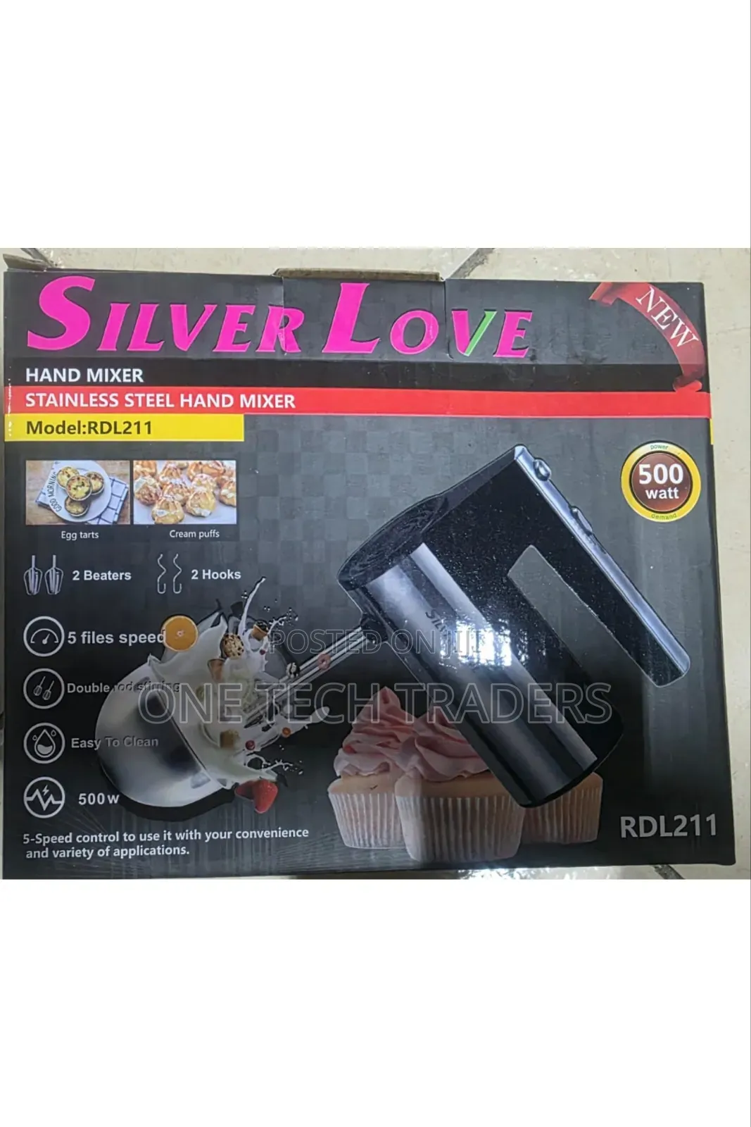 Hand Mixer- Silver Love 500w