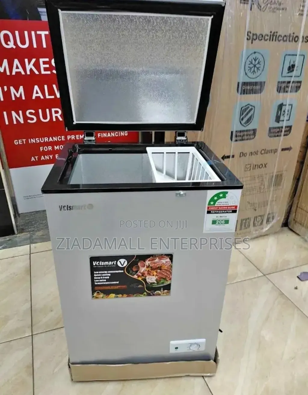 Silver New Chest Volsmart 60L Freezer. Good One
