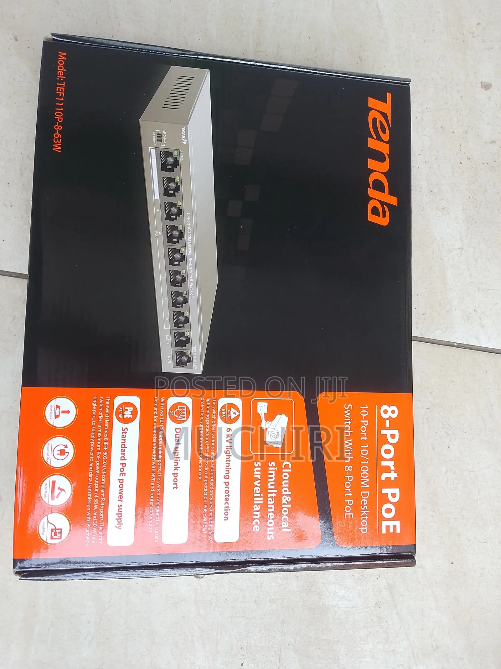 Tenda 8 Port Hardened Poe Switch