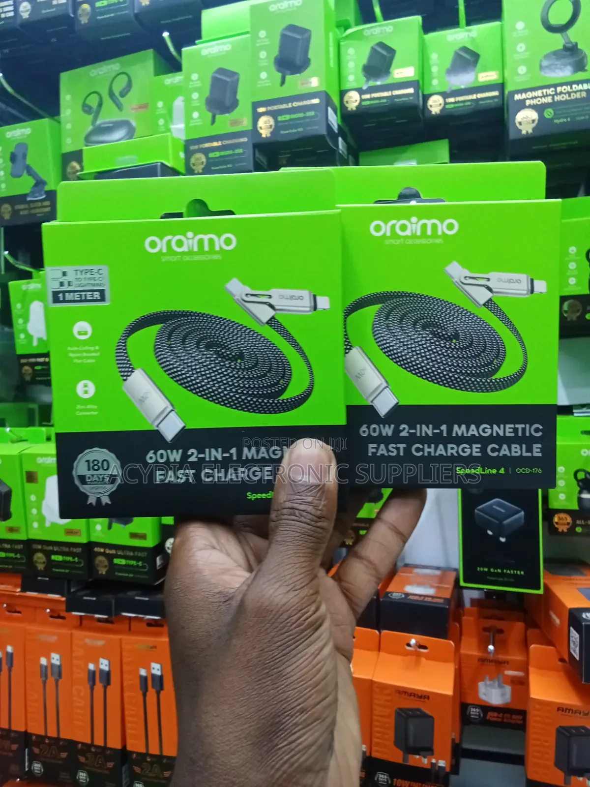 Oraimo Speedline 4 OCD-176 60W 2-in-1 Magnetic Fast Charging Cable