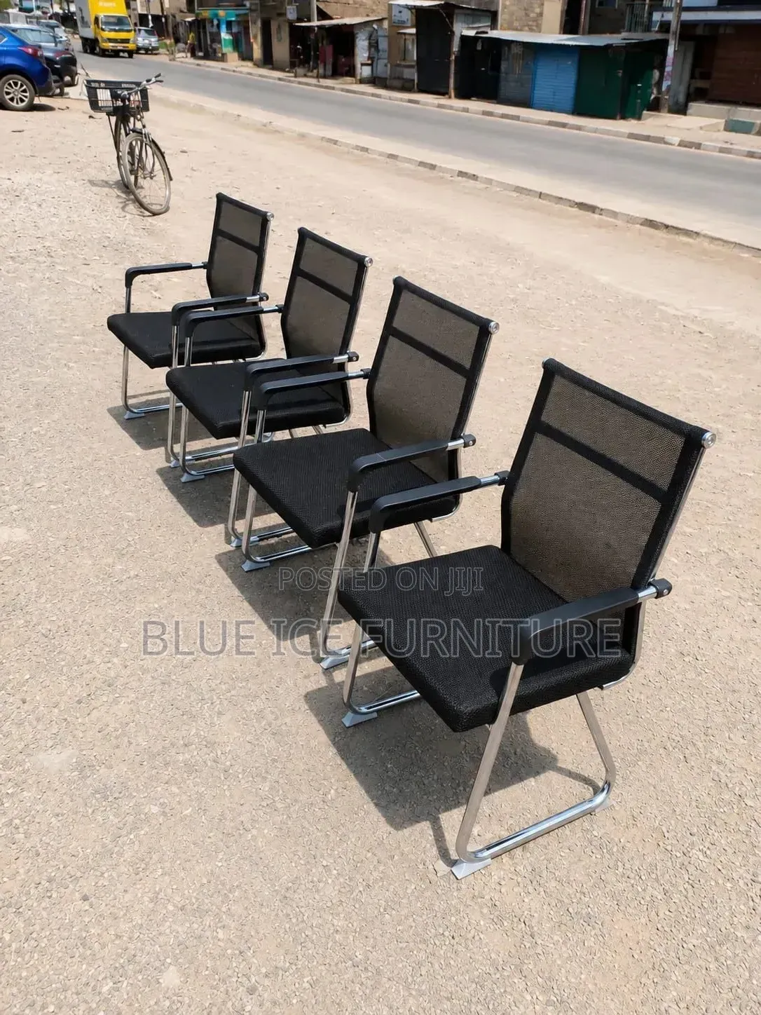 Black Visitor Chairs With Armrests – Office Waiting Chairs