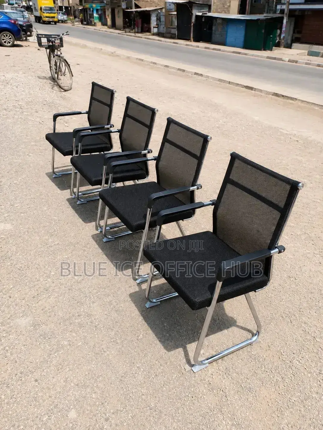 Black Visitor Chairs With Armrests – Office Waiting Chairs