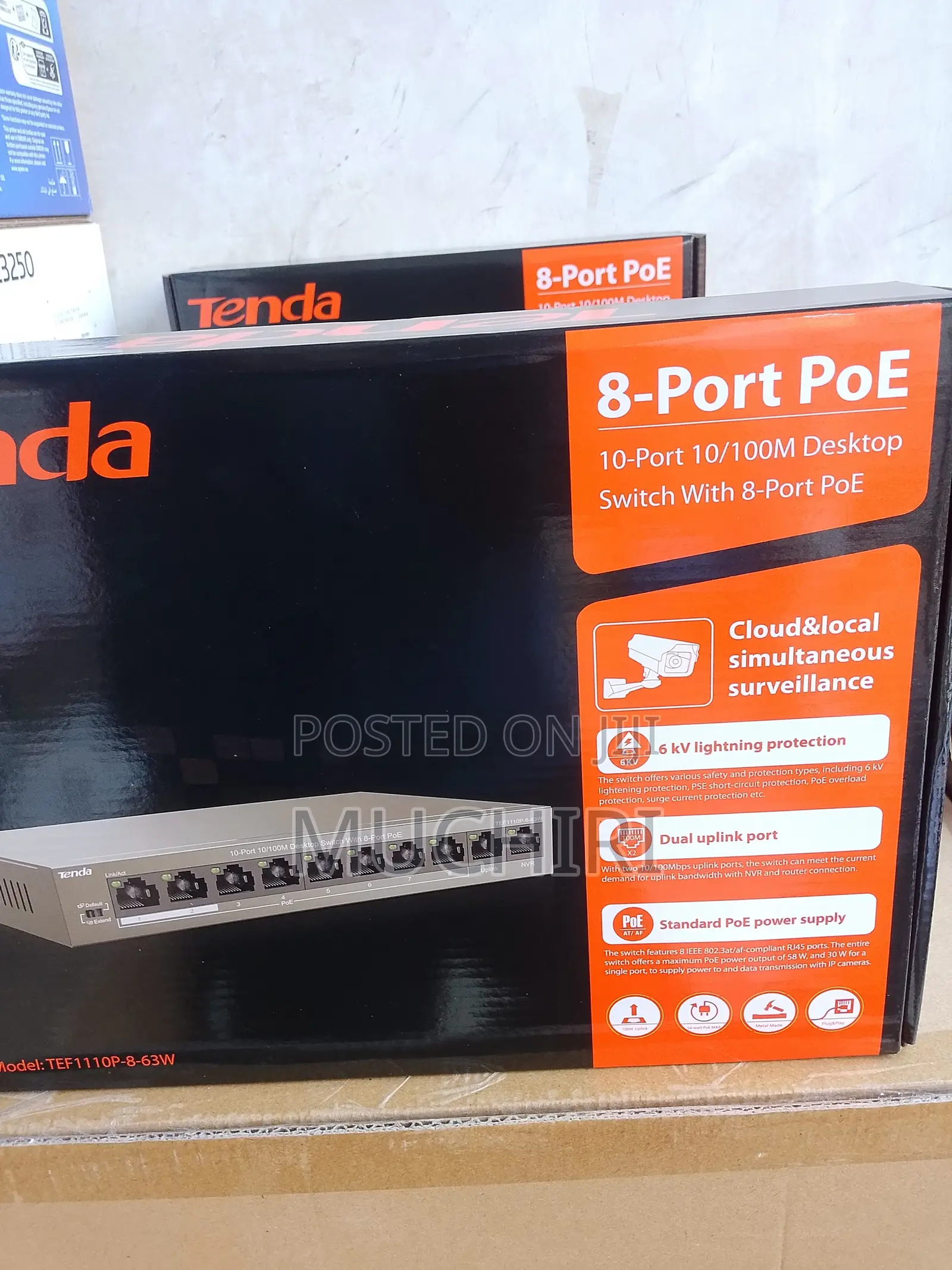 Tenda TEF1110P-8-63W 8 Port PoE Switch