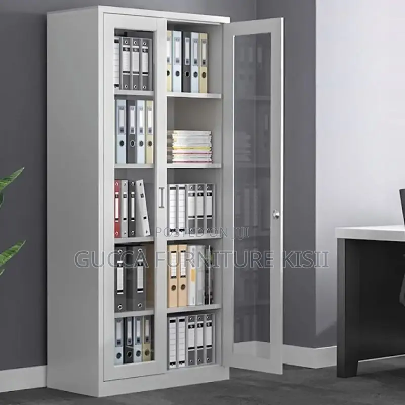 Office Cabinet; 2-Door Full Glass Office Cabinet