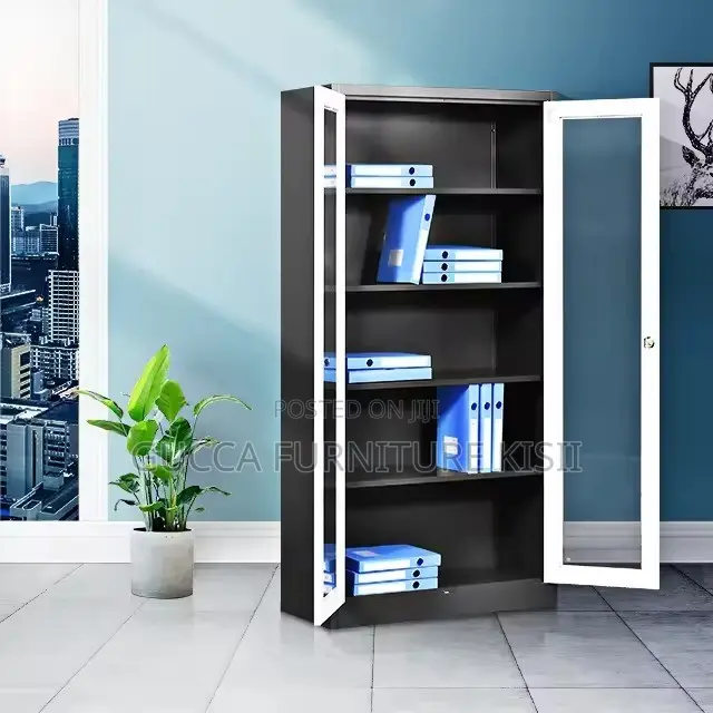Office Cabinet; 2-Door Full Glass Office Cabinet