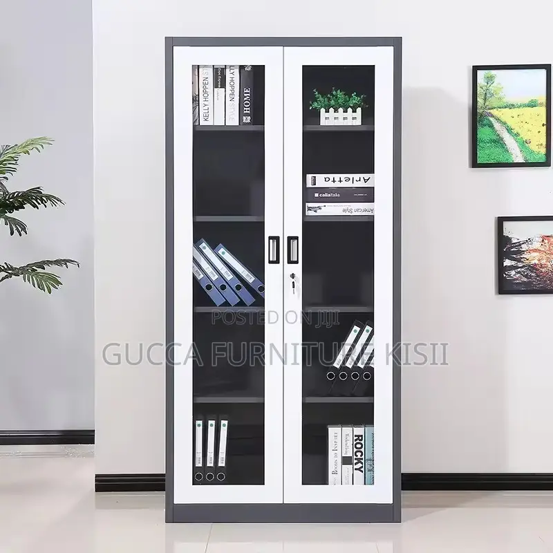 Office Cabinet; 2-Door Full Glass Office Cabinet