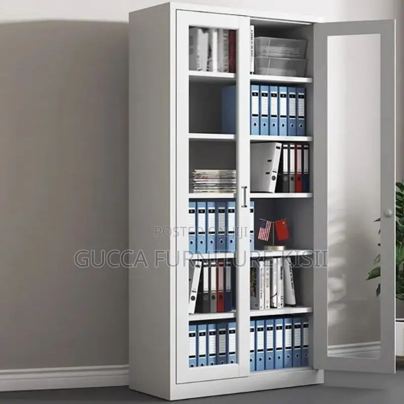Office Cabinet; 2-Door Full Glass Office Cabinet