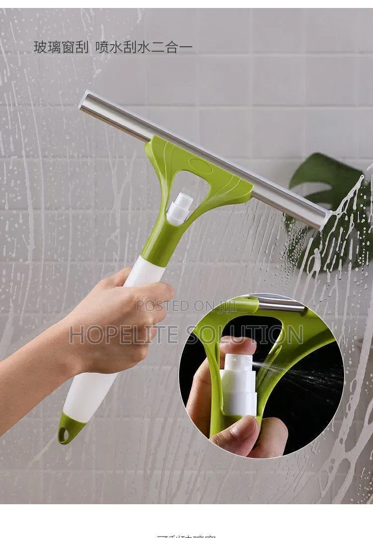 2 in 1 Double Sided Window Glass Cleaner With Water Sprayer