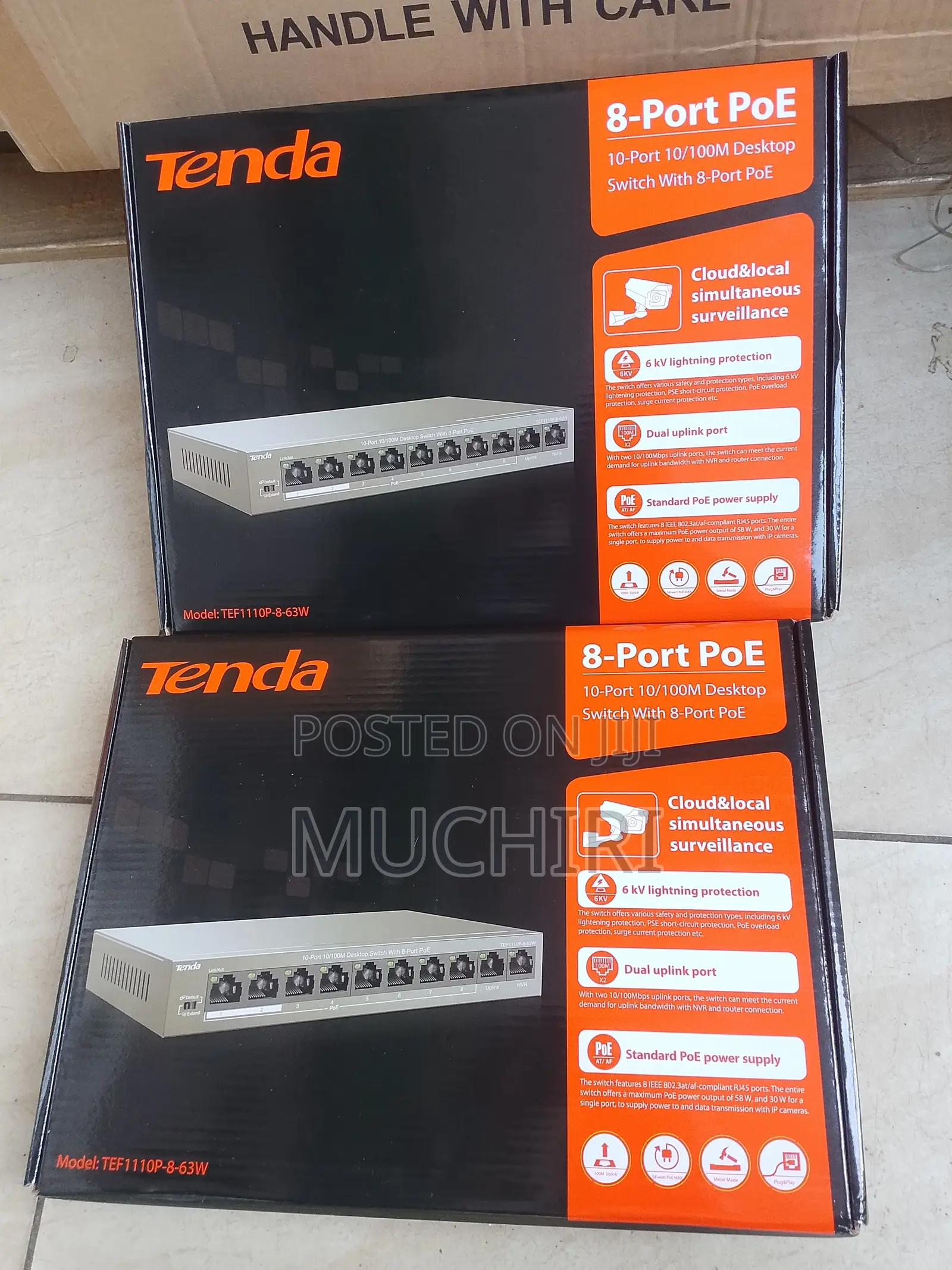 Tenda TEF1105P-4-63W 8 PoE Port Network Switch