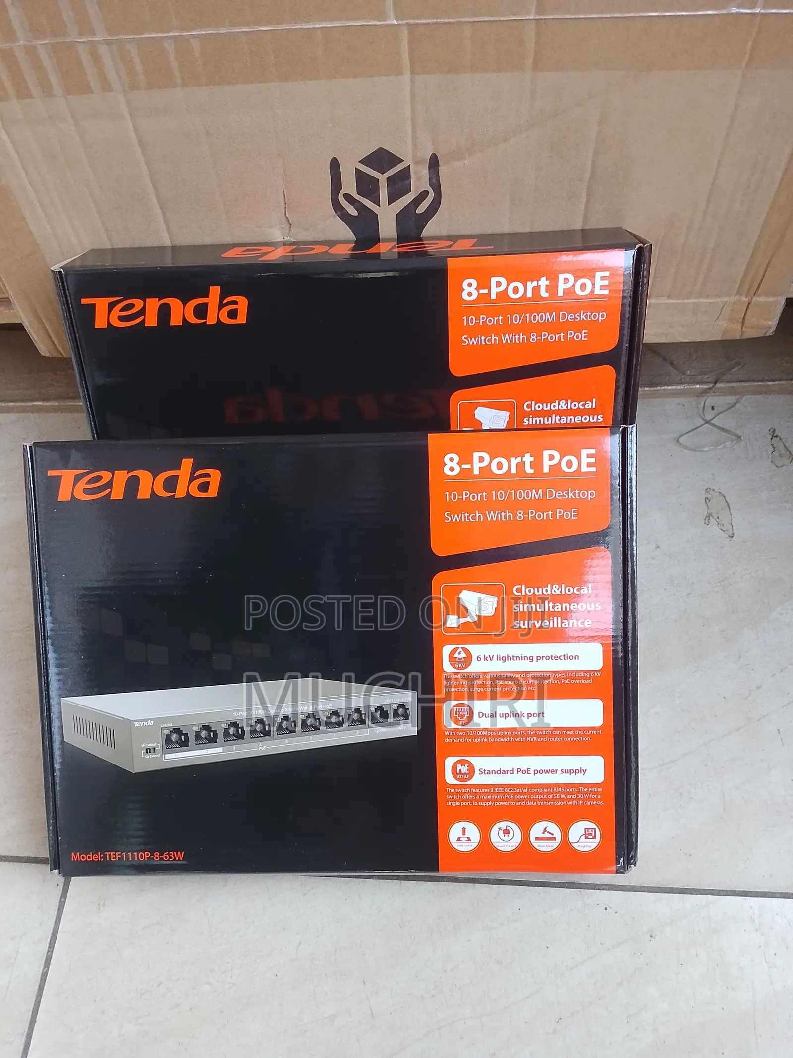 Tenda TEF1105P-4-63W 8 PoE Port Network Switch