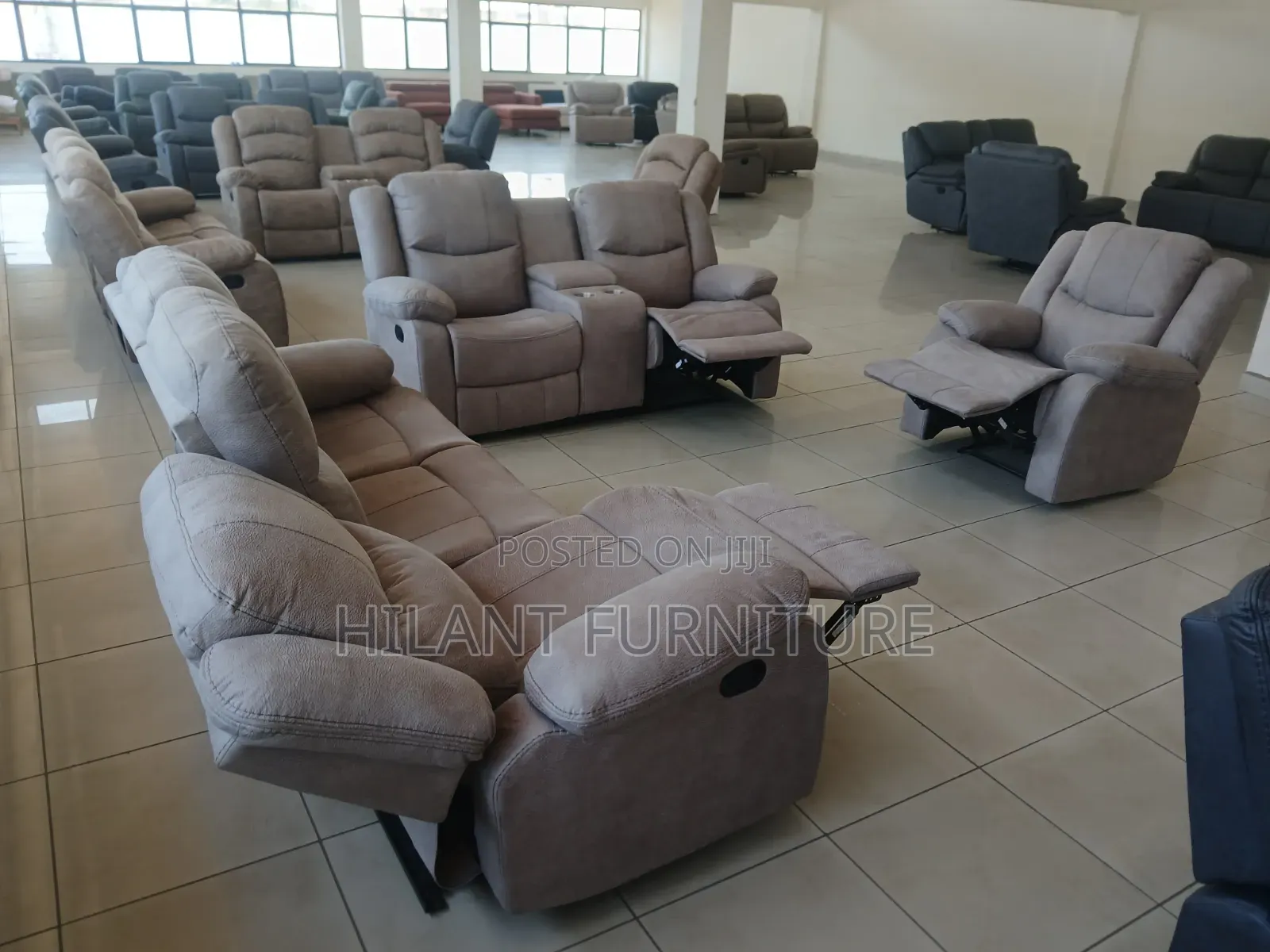 Full Six-Seater Recliner Sofa.