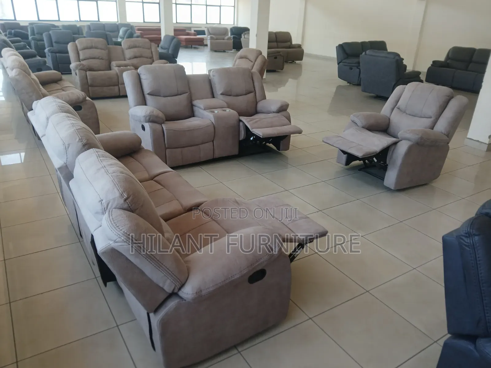 Full Six-Seater Recliner Sofa.