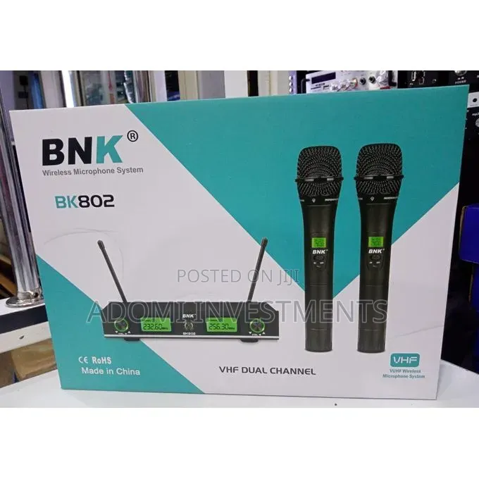 The BNK BK-802 Dual Channel VHF Wireless Microphone System