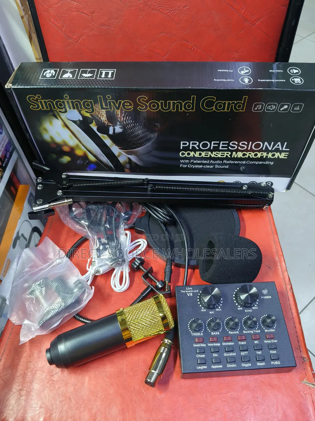 Professional BM800 Microphone With V8 Live Sound Card