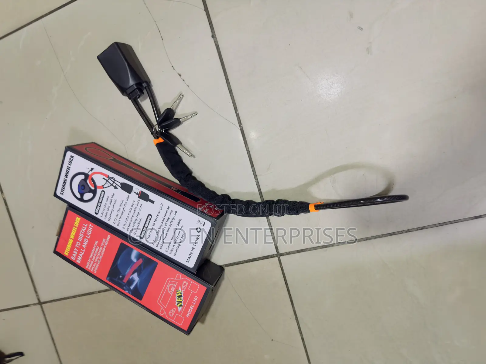 Heavy-Duty Anti-Theft Steering Wheel Lock Cable for Cars