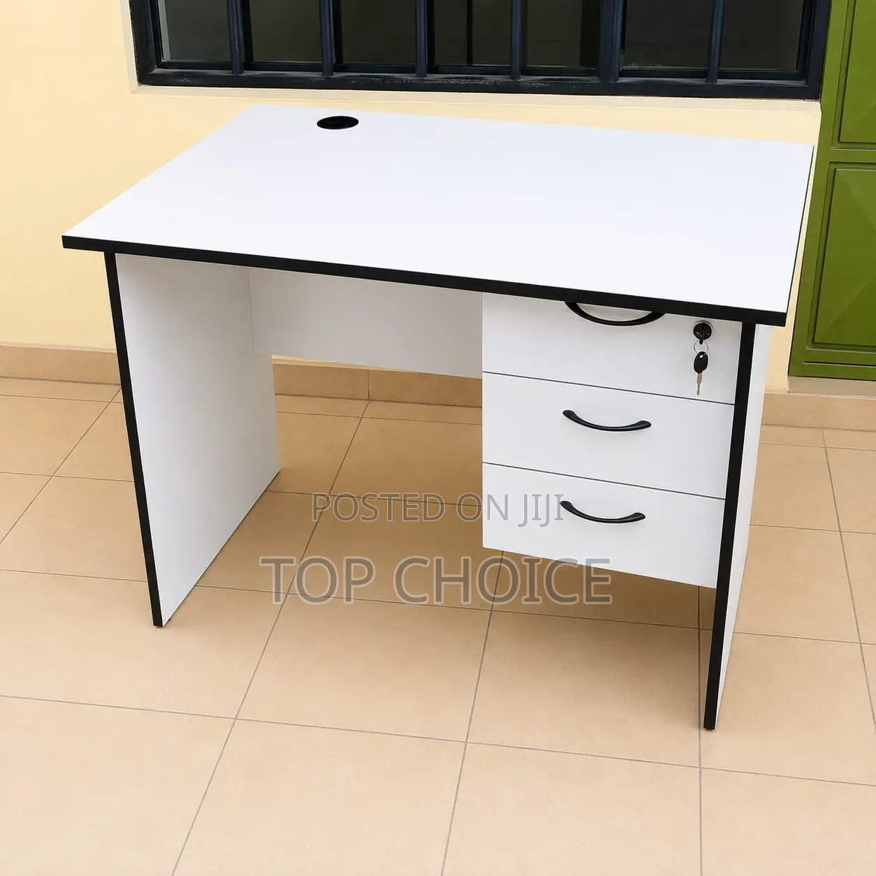 Office Desk; With Plastic Chairs