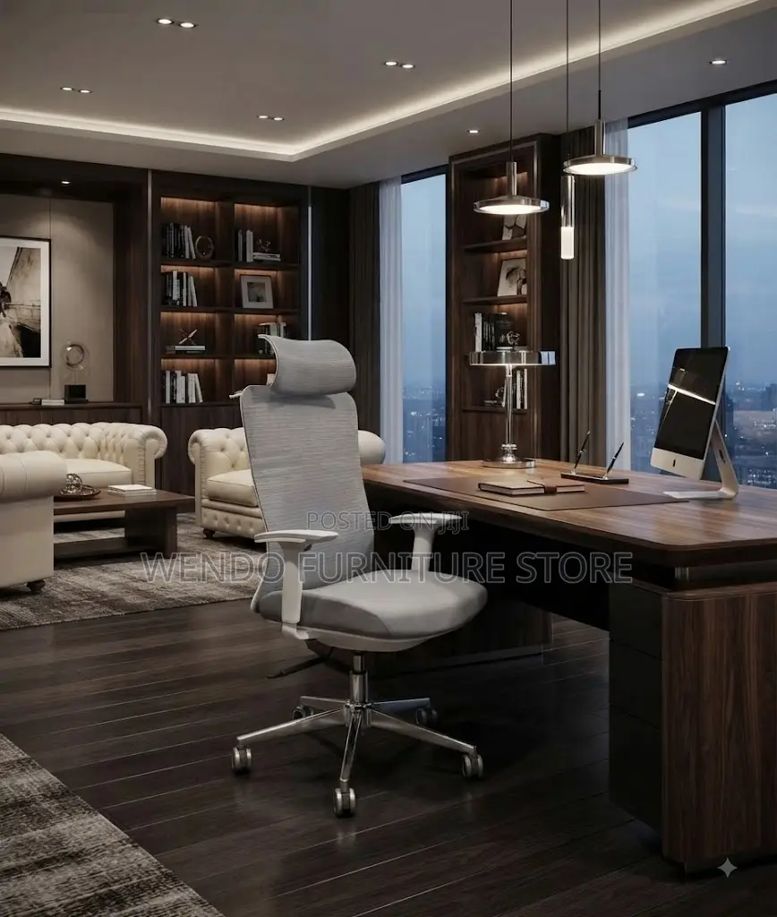 Office Chairs; High Back Ergonomic Recliner Mesh Office White Seat