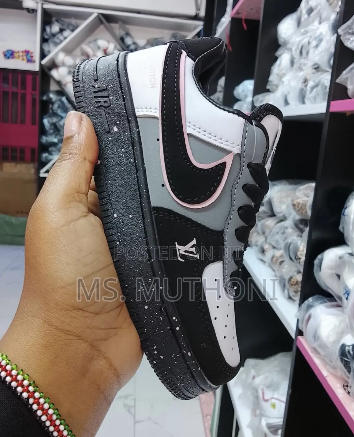 Kids' Custom-Style Louis Vuitton-Themed Nike Air Force 1 :25-36