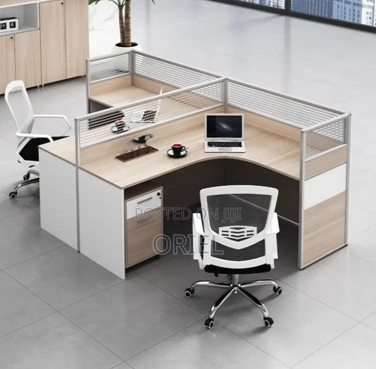 Office Workstation : Curved 2-Seater Office Workstation