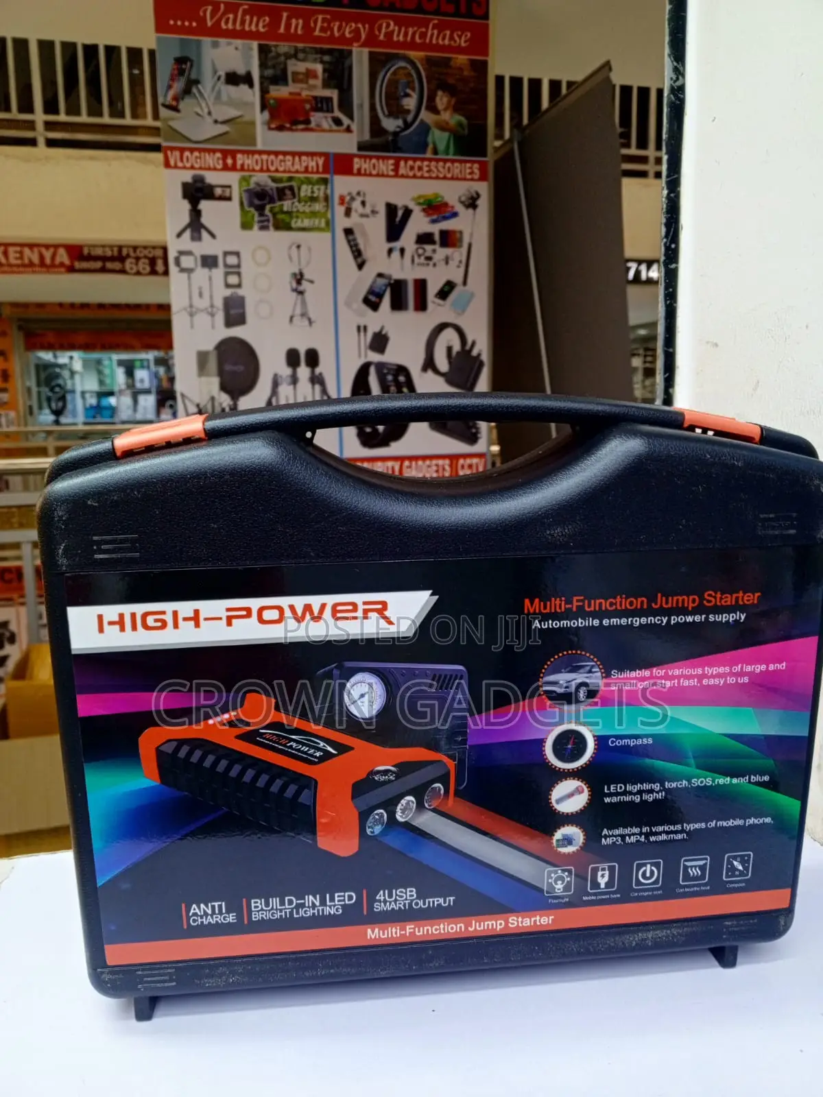 Portable Car Jump Starter With Air Compressor Power Bank