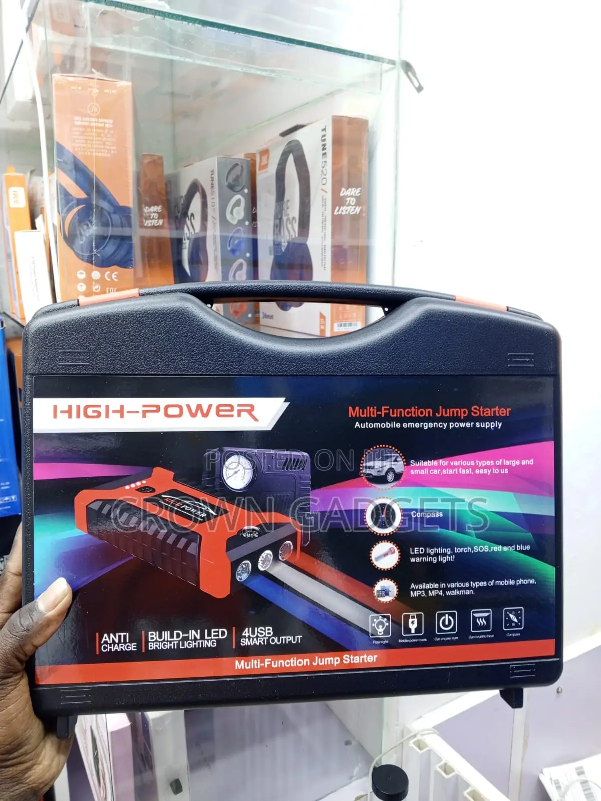 Rechargeable Car Jump Starter With Tire Inflator Pressure Gauge