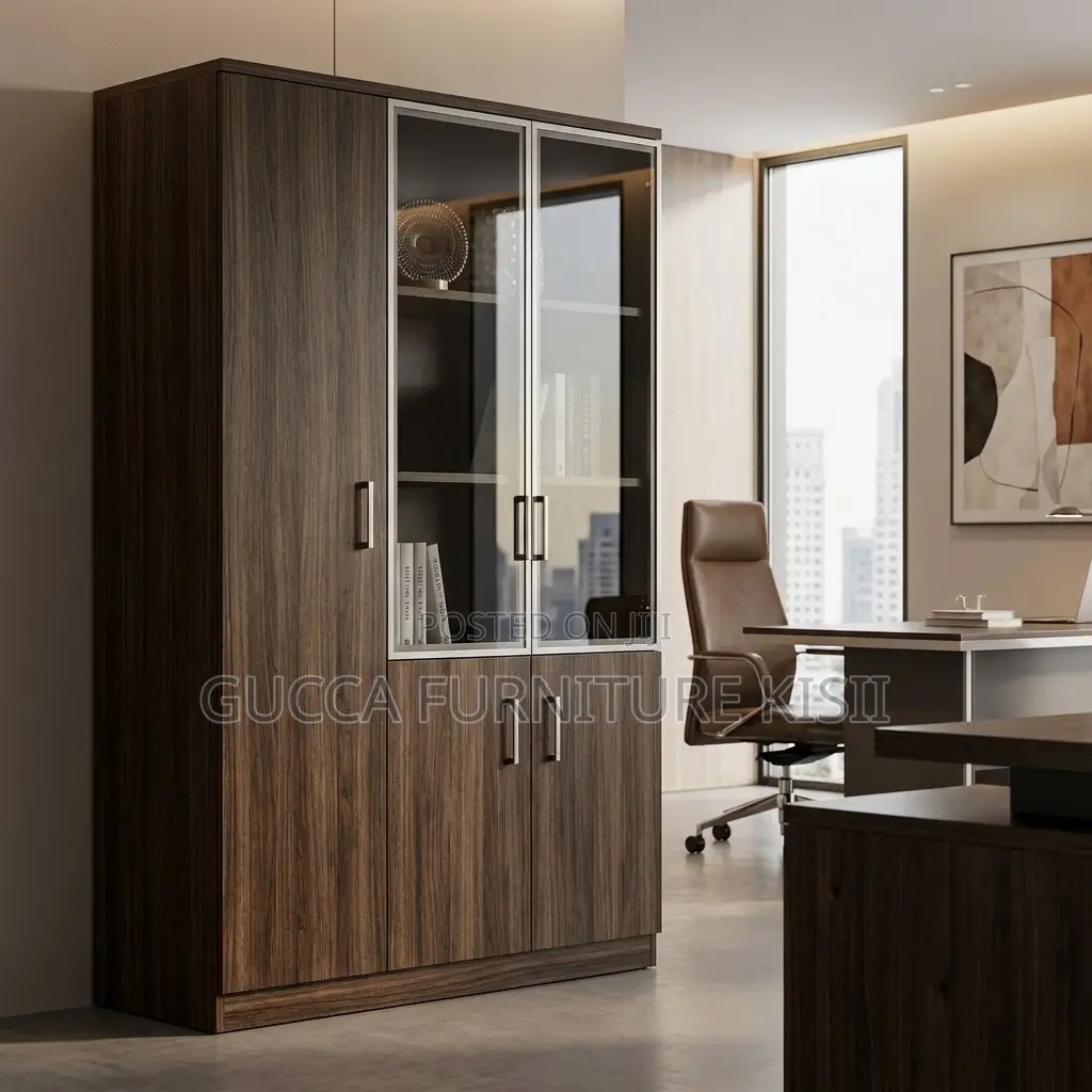 Office Cabinet; 3-Door Wooden Office Cabinet