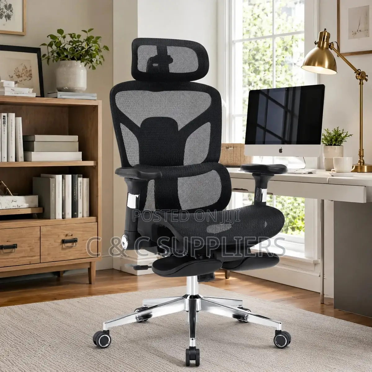 Full Mesh Home Desk Chair With Footrest