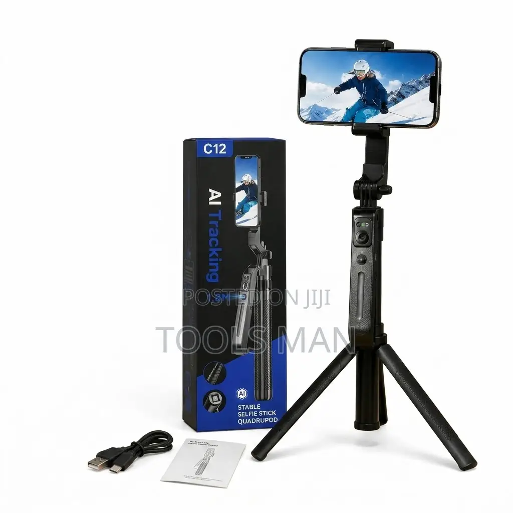 C12 AI Tracking Selfie Stick Tripod 1.8M Smart Face Follow Stand
