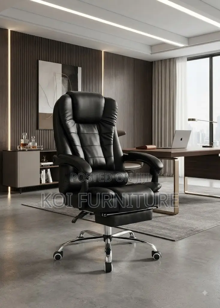 Office Chairs; Executive Leather Cushioned Office Adjustable Chairs