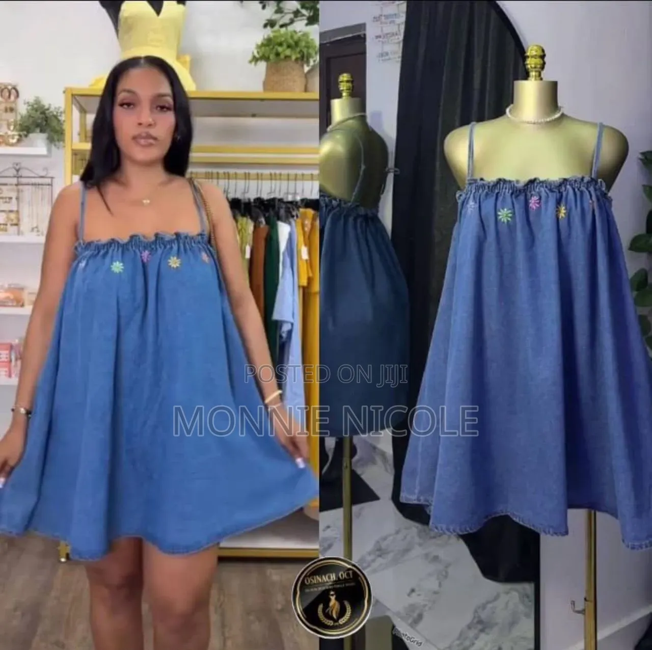 Classy Indigo Blue Chic Denim Dress