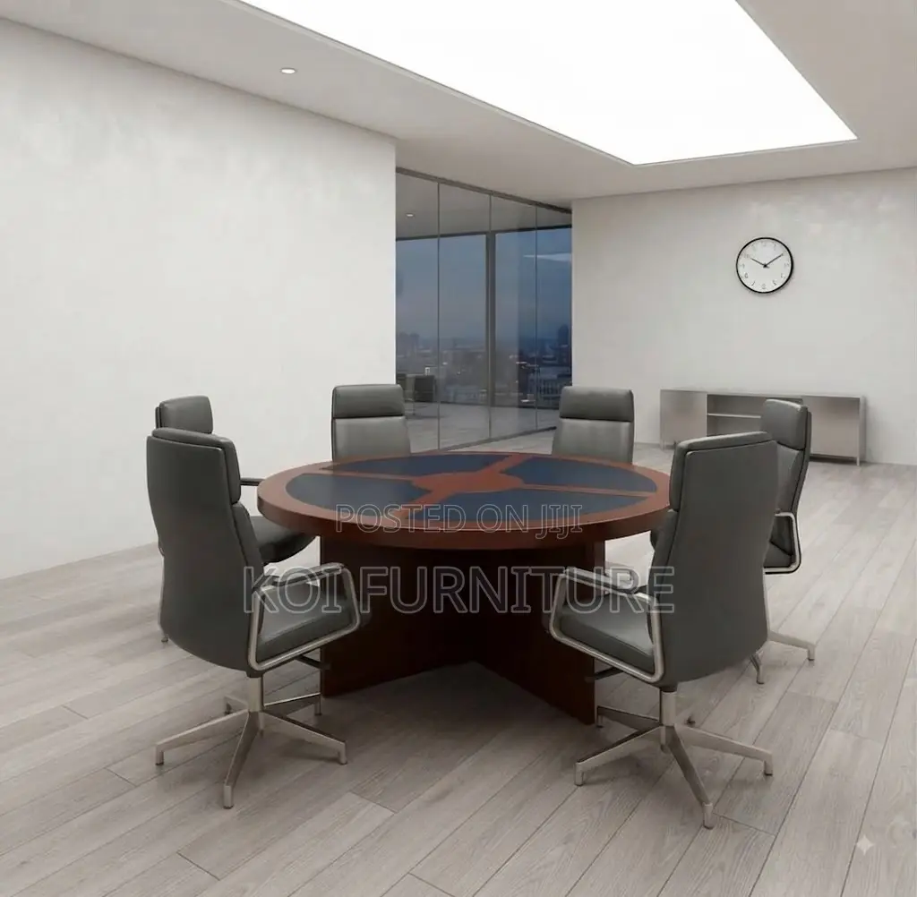 Boardroom Table; 1200MM Round Mahogany Painted Boardroom Table