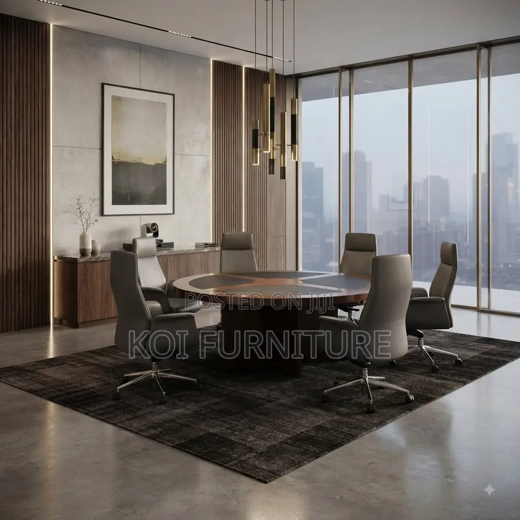 Boardroom Table; 1200MM Round Mahogany Painted Boardroom Table